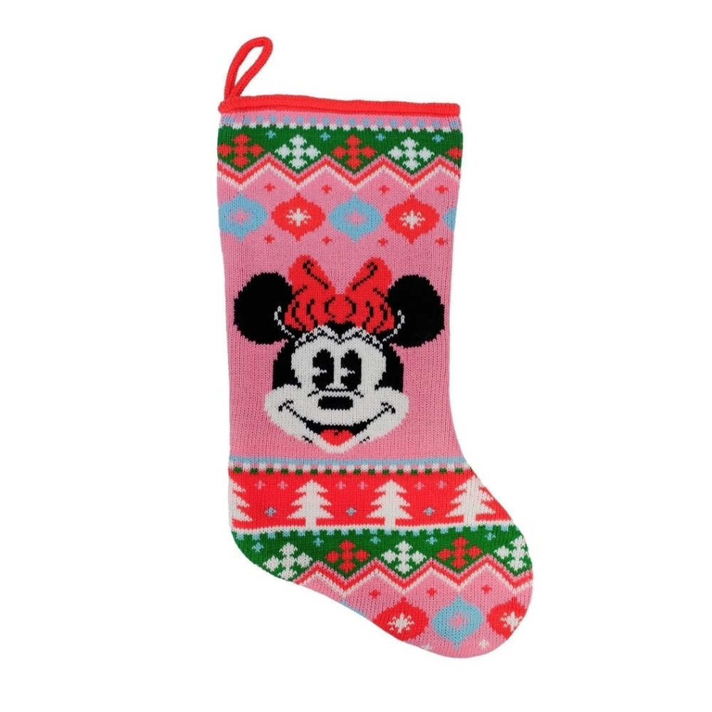 Disney Minnie Mouse Festive Pink Holiday Stocking